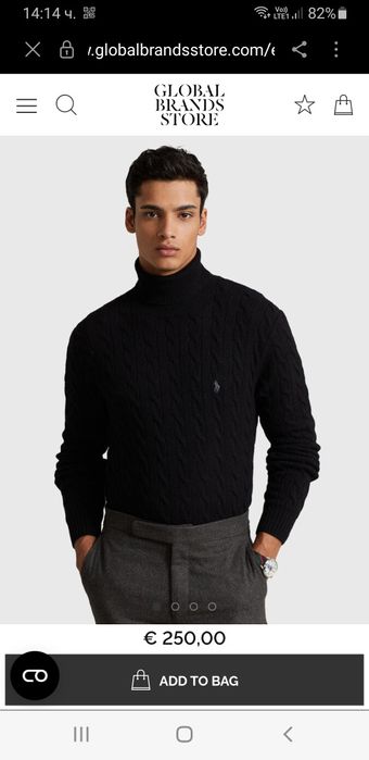 POLO Ralph Lauren Cable Wool / POLO  XL НОВО ОРИГИНАЛ Мъж Пуловер Поло