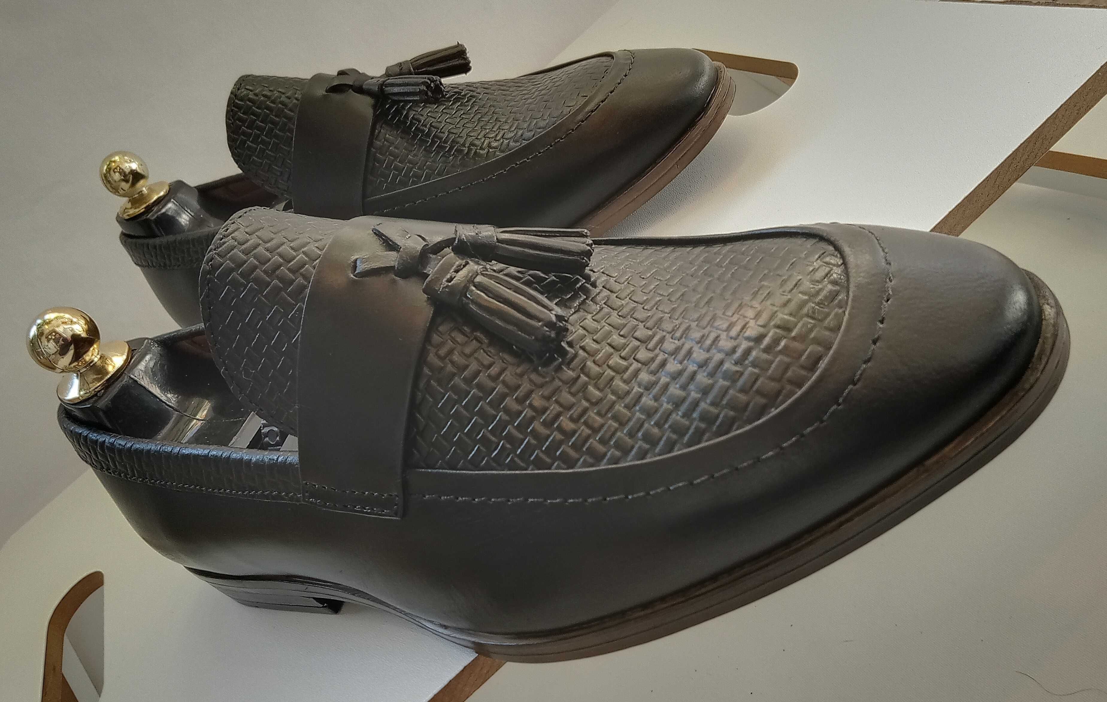 Pantofi loafers premium River Island 45 piele naturala moale