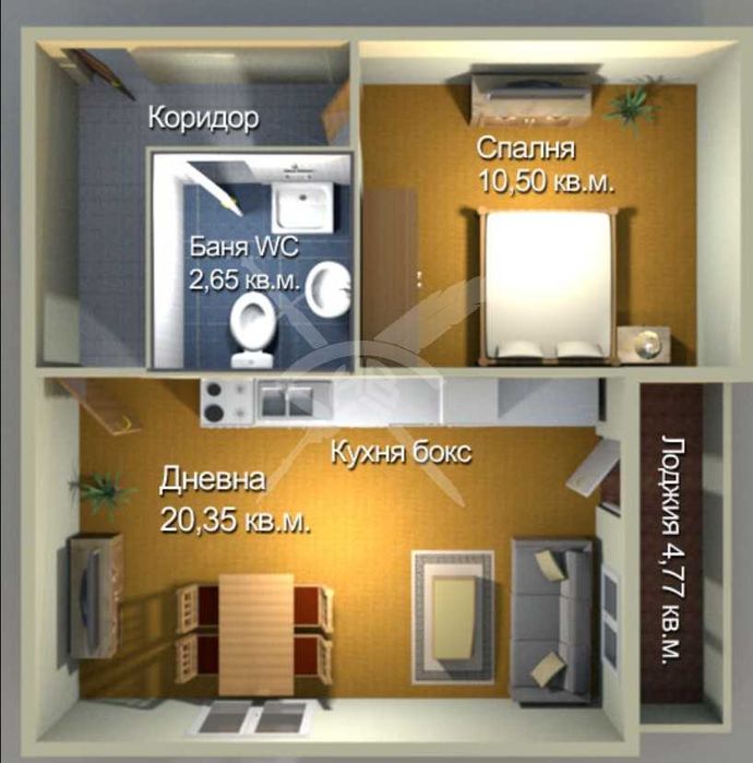 Двустаен апартамент в Меден Рудник 370-13128