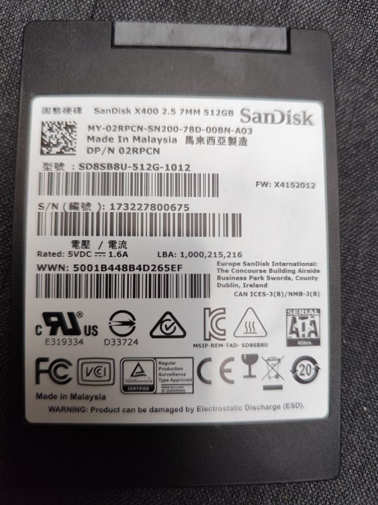 Solid State Drive SSD 512 GB