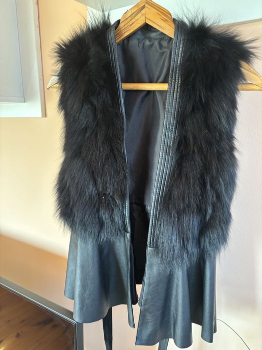 Елек естествена кожа и естествен косъм