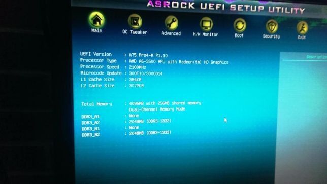 Kit fm1 Placa de baza ASRock A75 Pro4-M + a6 3500 /perfecte