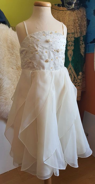 Rochita alba pentru fete eleganta varsta 6-7 ani Couche Tot