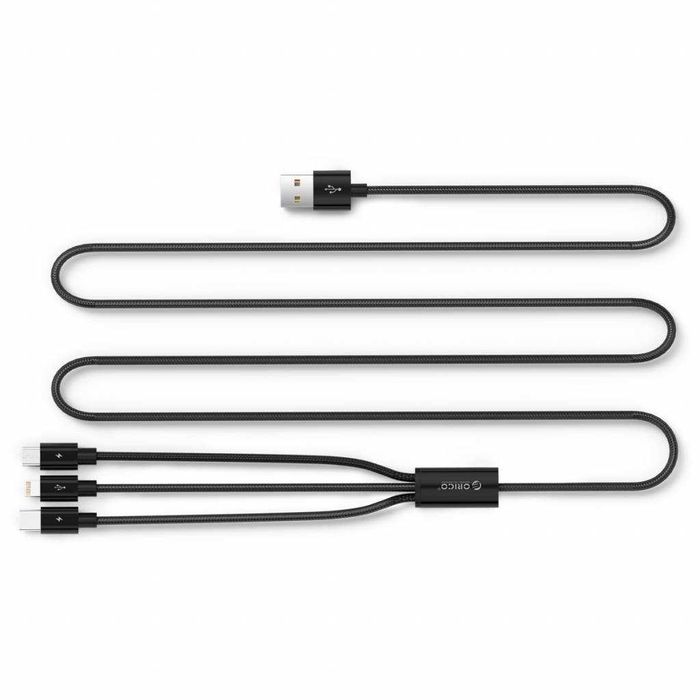3in1 Cablu USB de incarcare rapid micro USB / USB-C / lighting, 3A