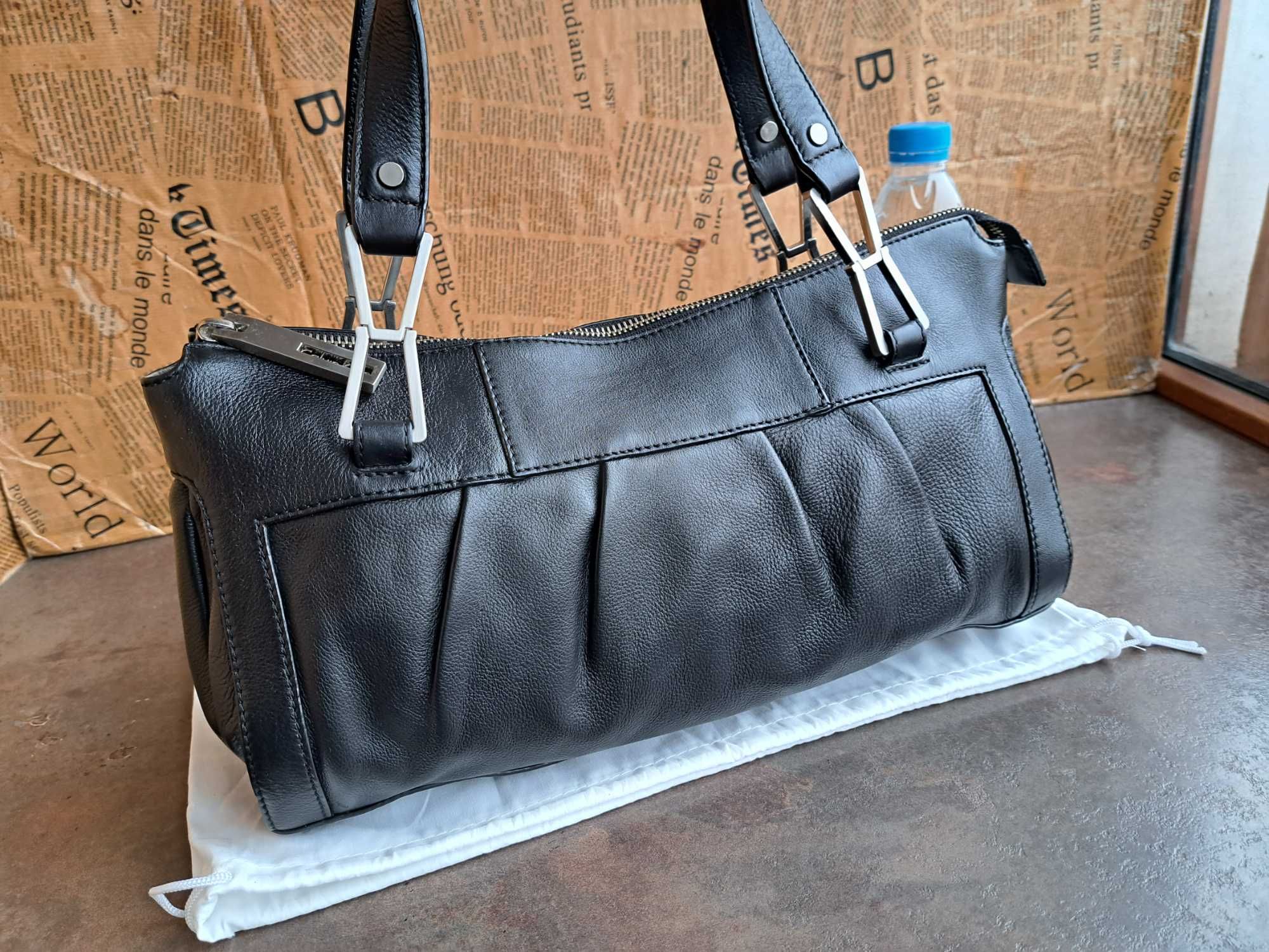 Calvin Klein,черна чанта,торба-естествена кожа