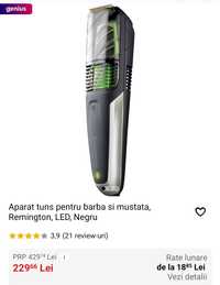 Aparat tuns pentru barba si mustata, Remington, LED, Negru, MB6850