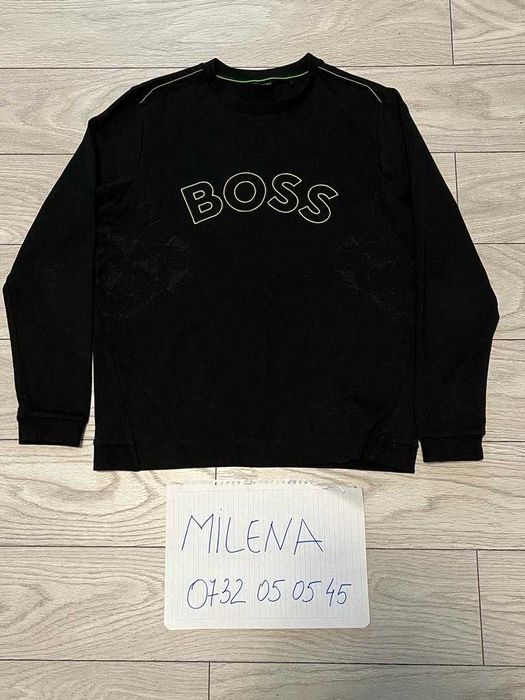 Bluza originala neagra cu auriu, model deosebit, Hugo Boss, marimea M
