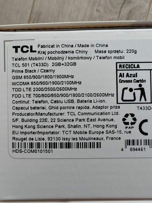 Telefon sigilat Tcl 501