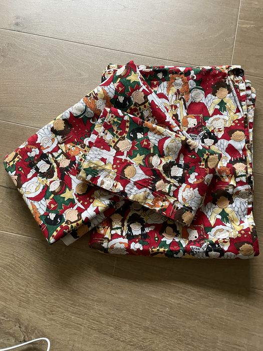 Памучен коледен комплект за детско креватче