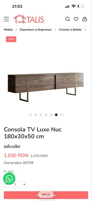 Comoda/consola TV Luxe Nuce Talis