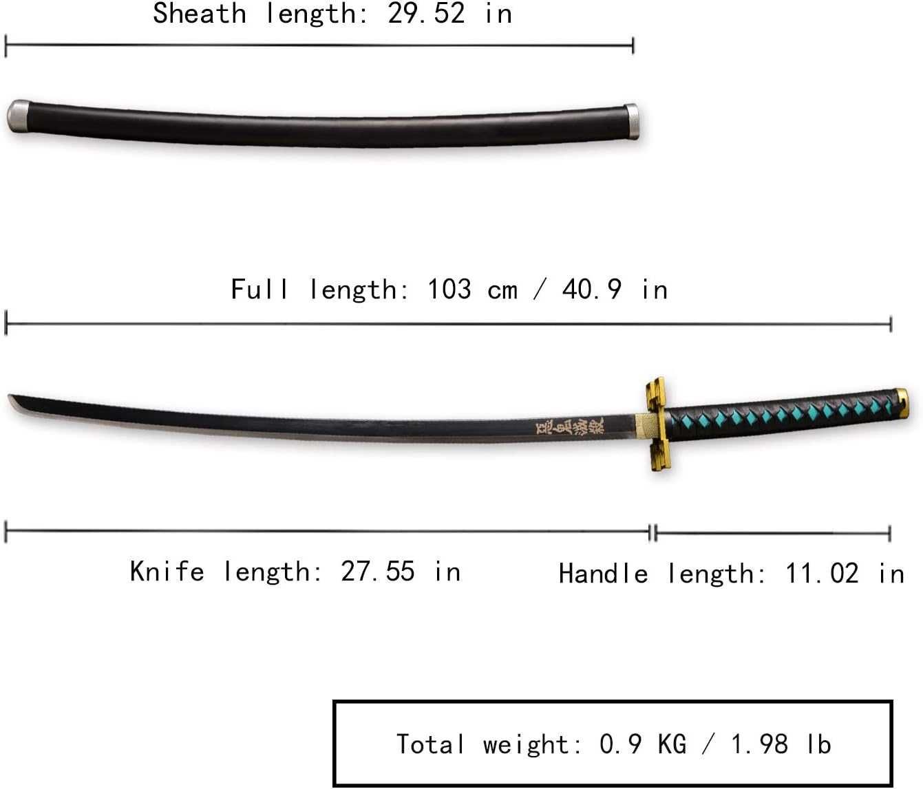 Katana Muichiro Tokito Demon Slayer Sword Катана Метална