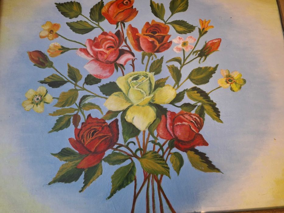 Tablou – antique / vintage  / vechi, pe panza ,model 2, rama si sticla