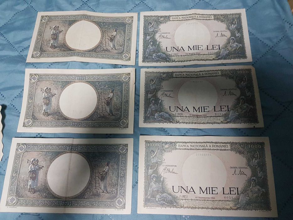 Bancnote vechi UNA MIE LEI din 1941-1943