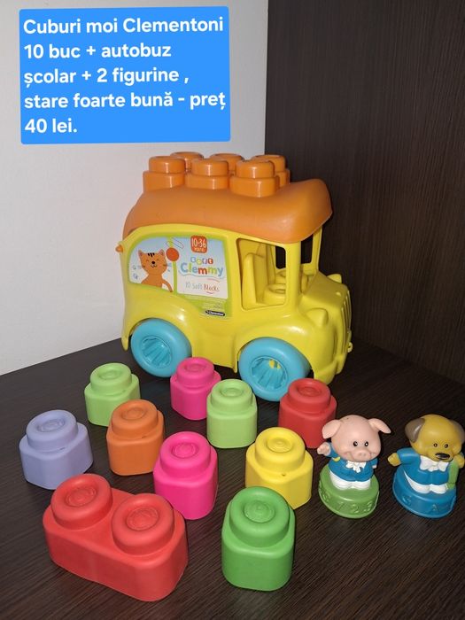 Autobuz + 10 cuburi moi Clementoni.