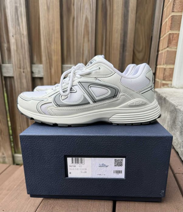 Adidasi Dior X B30 White Grey Reflective Low Sneakers