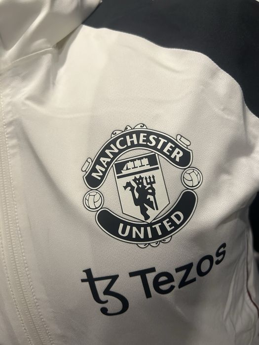 Яке Manchester United Tiro 24 Rain Jacket White Манчестър Юнайтед
