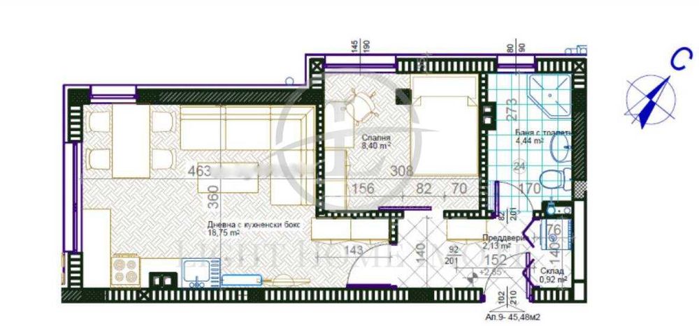 Продава се Двустаен апартамент в Пловдив, Христо Смирненски - 52 кв.м за 1342 €/кв.м - Снимка #1