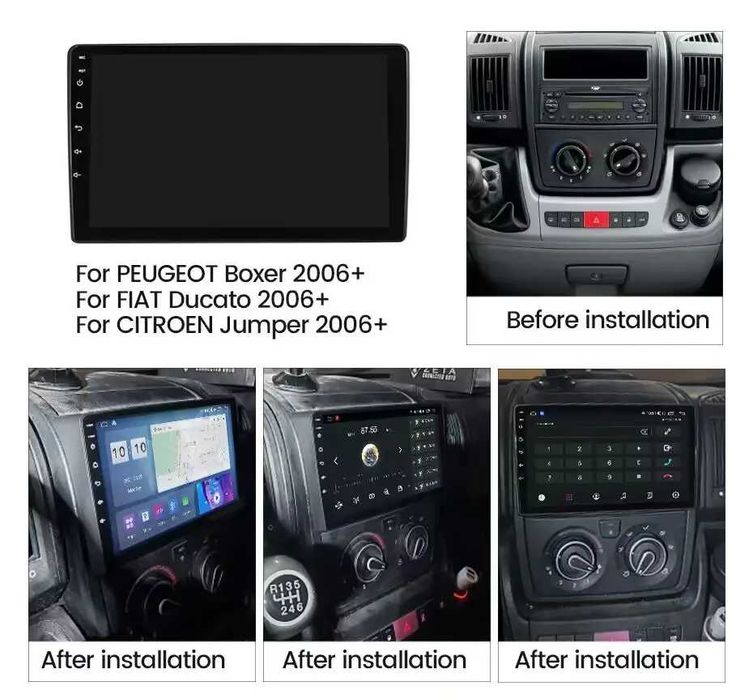 Navigatie Android 14 Fiat Ducato Peugeot Boxer Citroen Jumper + CAMERA