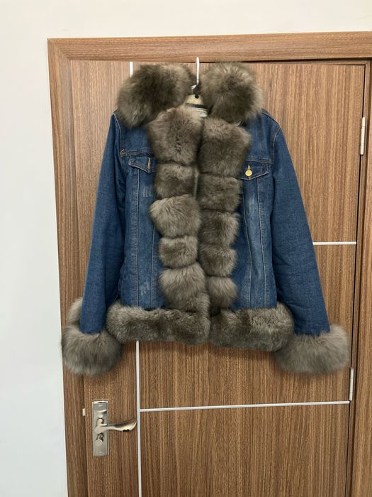 Geaca denim cu blana Zara