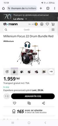 Tobe millenium focus 22 red roland alesis tama pearl korg evans