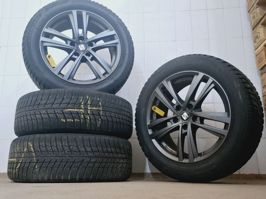 Set 4 jante originale Seat cu anvelope iarna 215 55 17 5x112