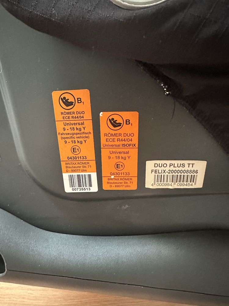 Scaun auto copil Britax Romer Duo 9-18 kg