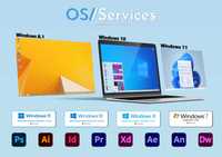 OS/Services: Windows, Linux, Office ... har qanday dasturlar o'rnatish
