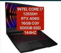 Новый ноутбук MSI  RTX 4060 / Intel core i7 12650h Новый ноутбук игров