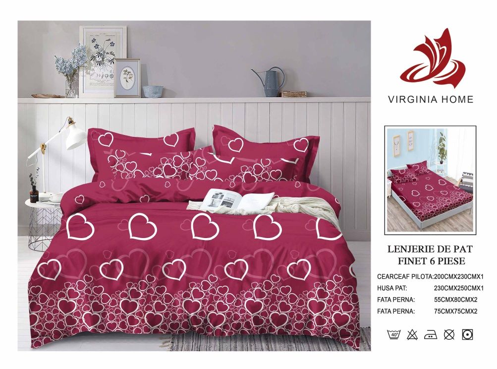 Lenjerie de pat FINET 6 piese – Calitate premium