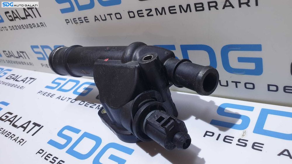 Tub Tubulatura Cot Flansa Apa Lichid Racire Termostat Radiator cu Senzor Temperatura Skoda Octavia 2 2.0 TDI BMM BMN 2004 - 2013 Cod 03G121132B[S0323]