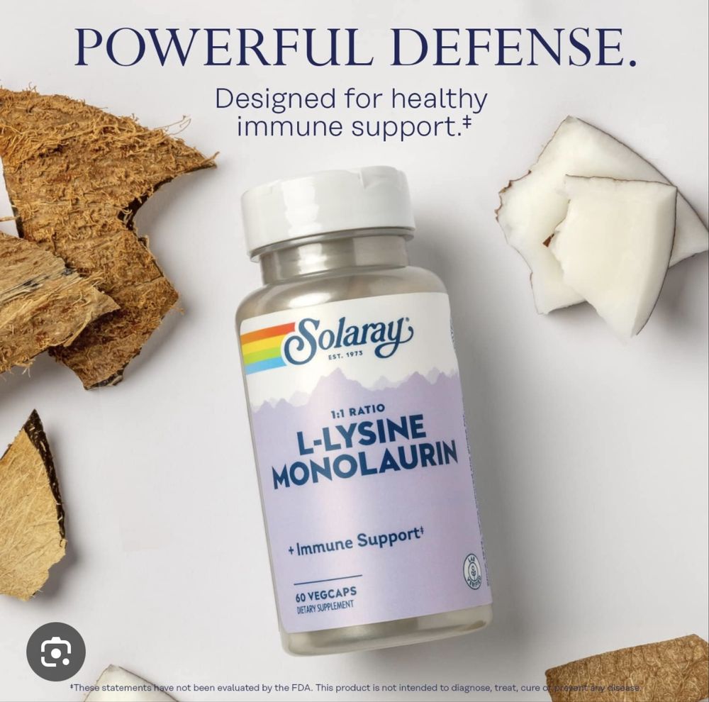 L lysine monolaurin solaray lizin