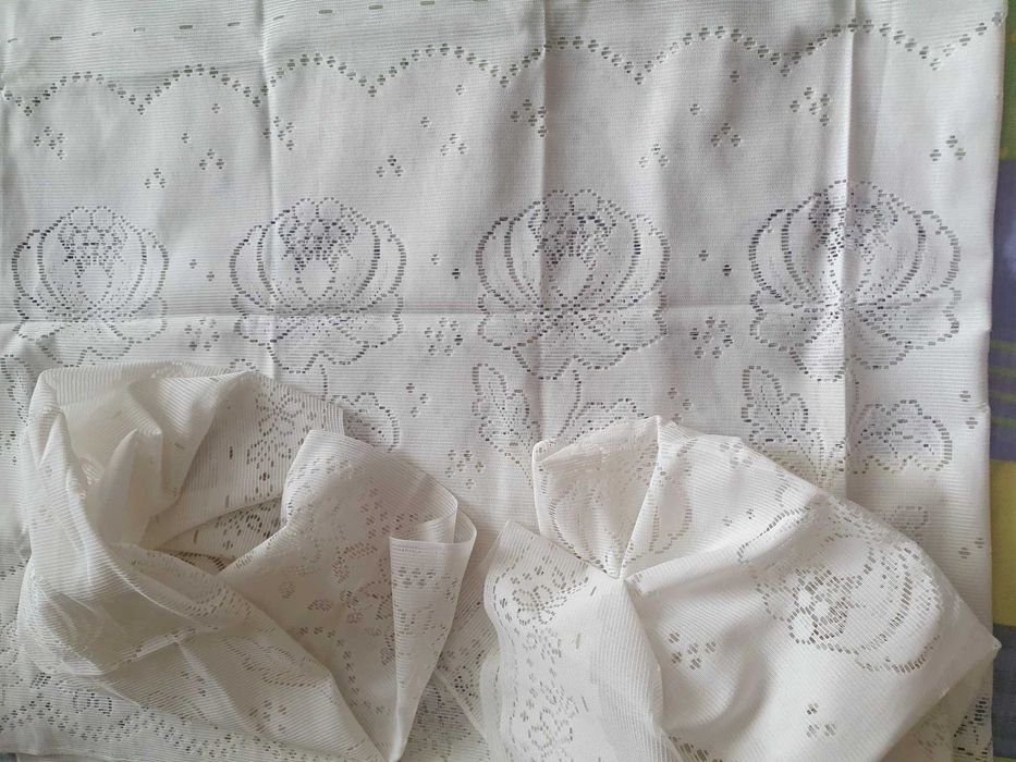 Шторки тюлевые белые, хлопок