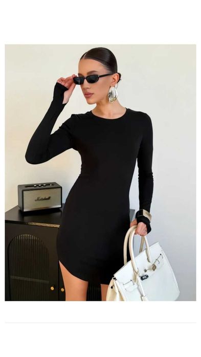 Чёрное Облегающее Мини платье