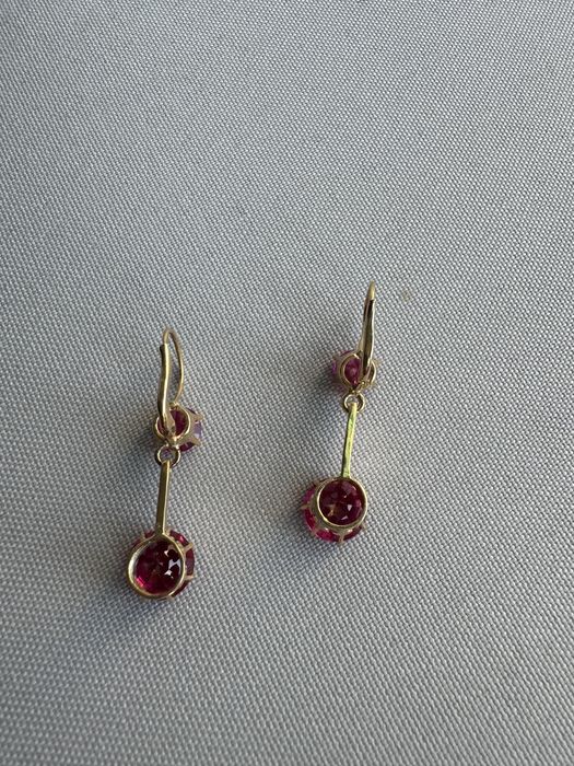 Cercei din aur si rubine