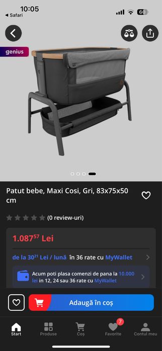 Patut bebe Maxi Cosi Gri impecabil
