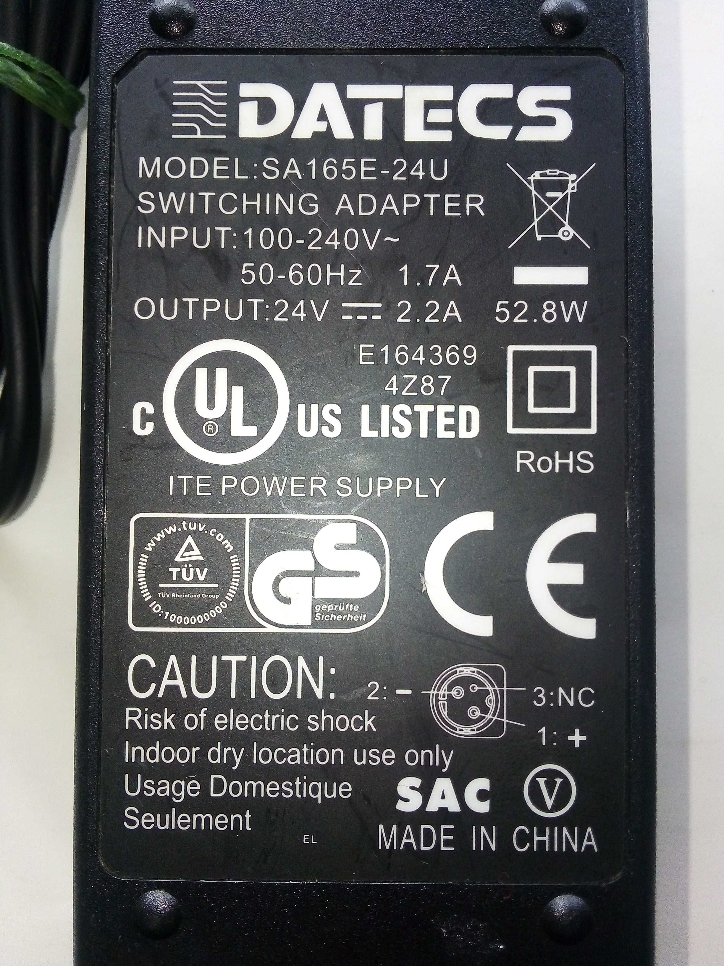 Адаптер 24V. 2A 48W DATECS