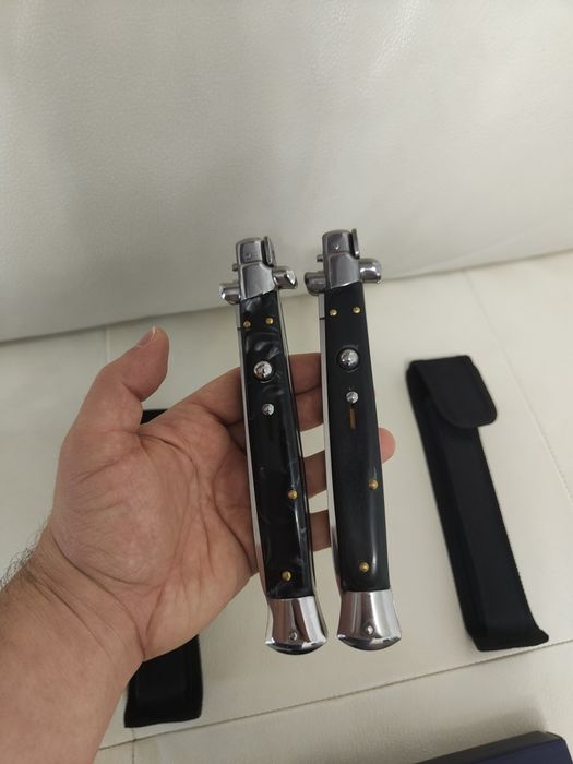 Stileto Cuțit Italian cu buton automat 34 cm negru ediție limitata