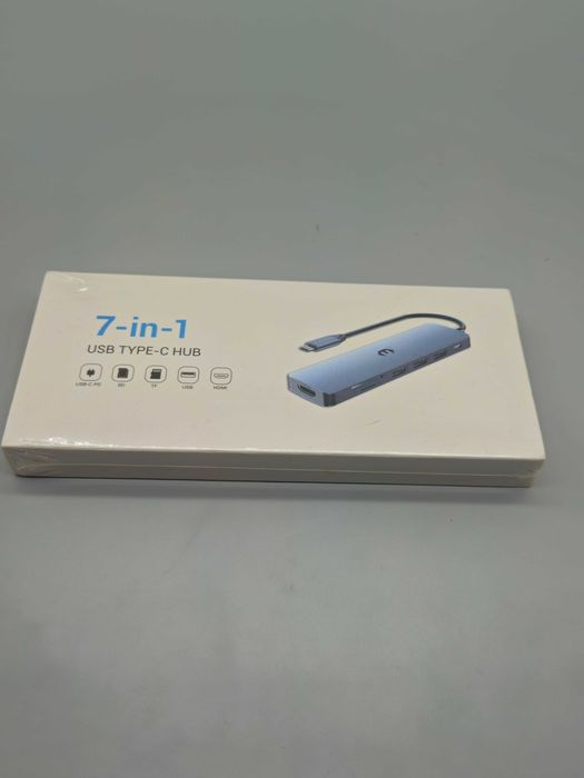 7-в-1 USB-C хъб с HDMI, USB-A,SD/TF и PD–универсален адаптер за лаптоп
