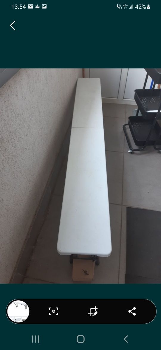 2 bănci extensibile cu cadru din otel