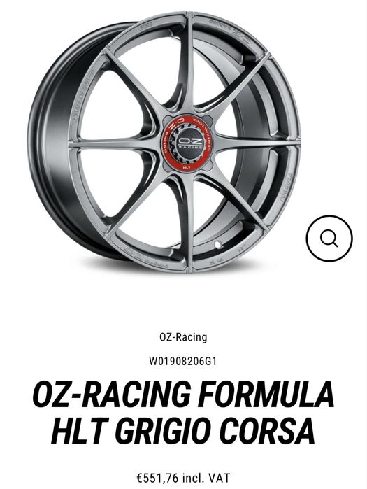 Jante aliaj 19” OZ Formula Racing HLT 5x112 cu anvelope Pirelli PZero