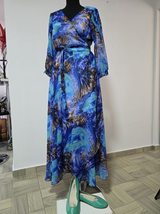 Balerini verzi din piele naturala moale, talpa usoara;