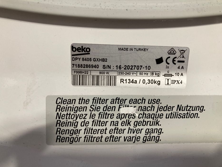 Продавам сушилня беко 8 килограма А++