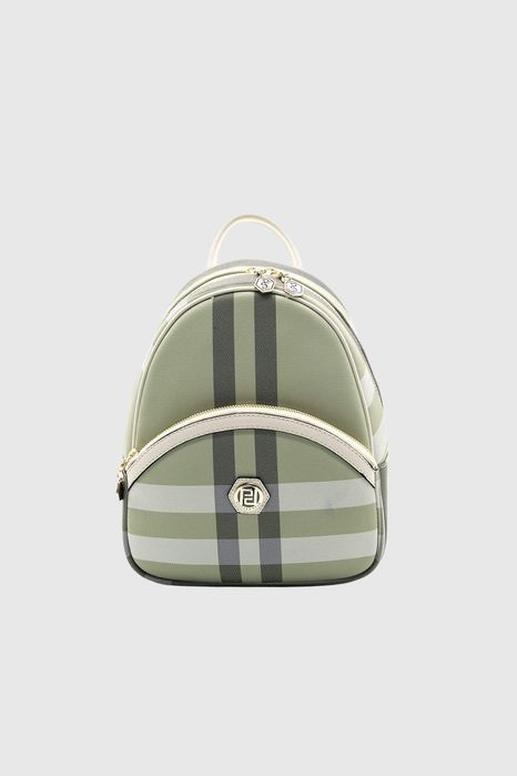 НОВО! ЛИКВИДАЦИЯ! Дамска раница „Памела“ в зелено каре