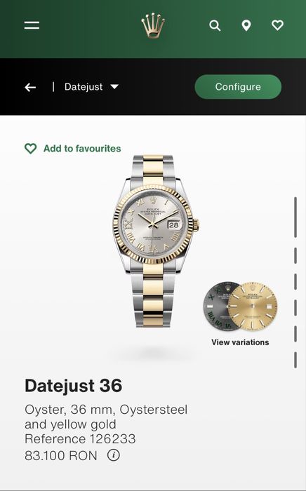 Rolex DateJust 36MM/Diamond 6/9/Full Set/