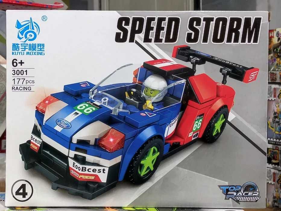 Конструктор SPEED STORM, синяя машина, 177 деталей, аналог Лего/Lego