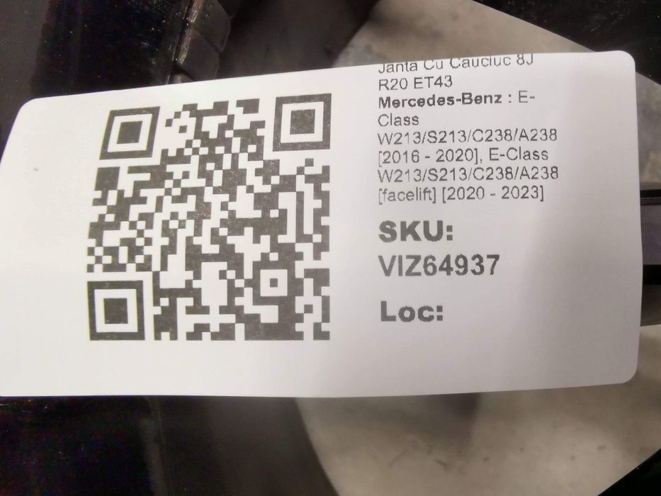 Джанта с гума 8J R20 ET43 Мерцедес-Бенц / Mercedes-Benz E-Class W213/S