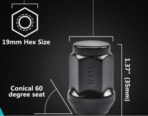 Set 20 piulite M12x1,5 negre