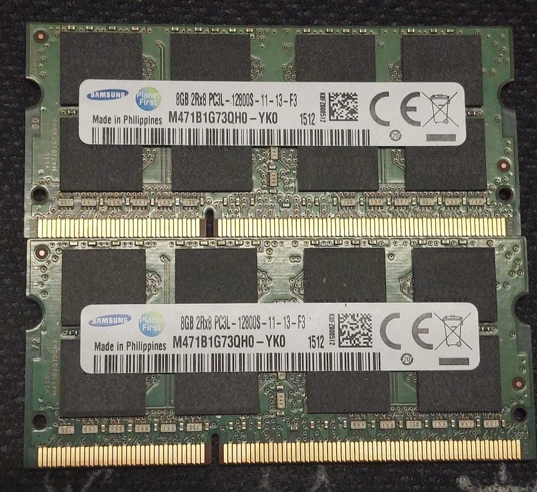 Memorie 16GB DDR3 sodimm Samsung, kit 2 x 8GB DDR3L 1600MHz, Laptop