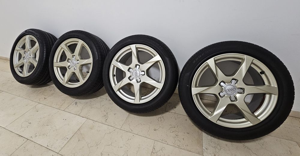Jante aliaj original Audi A4 B7 B8 B9 5x112mm,anvelope vara 225/50 R17