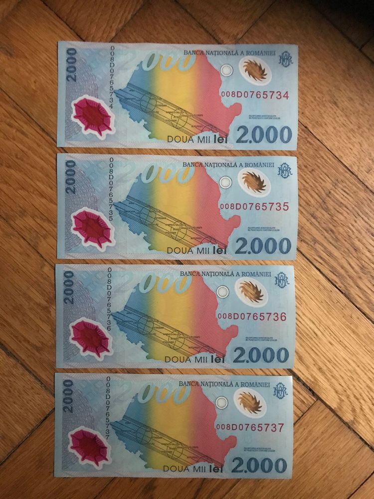 Bancnote 2000 lei cu eclipsa - în stare impecabilă